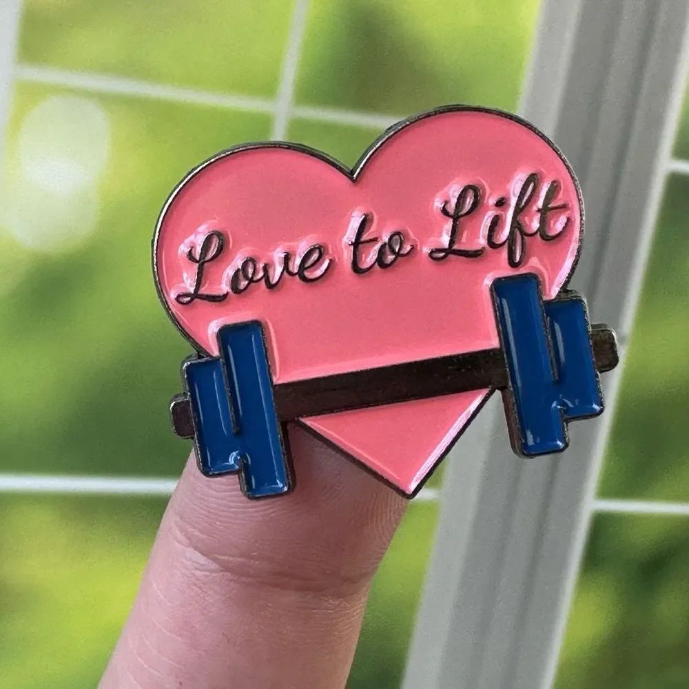 Love to Lift Heart Dumbbell Enamel Pin/ Brooch